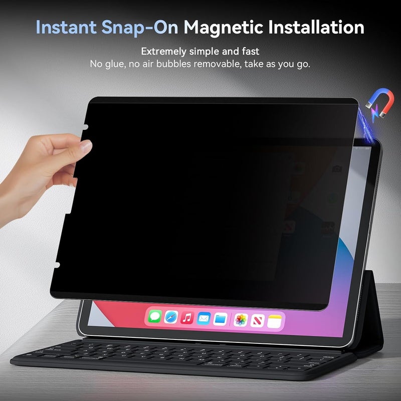 Protescreen 360° Magnetic Privacy Screen for iPad Air 5th 4th Generation 10.9 inch & iPad Pro 11"(2018-2022), 4 Way Privacy Removable Anti Glare Blue Light Filter Shield Film Anti Spy Protector - Image 3